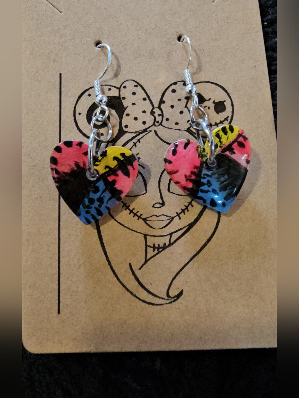 "Sally-Inspired Colorful Heart Earrings